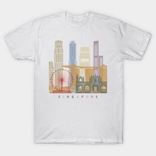 Singapore skyline poster V2 T-Shirt